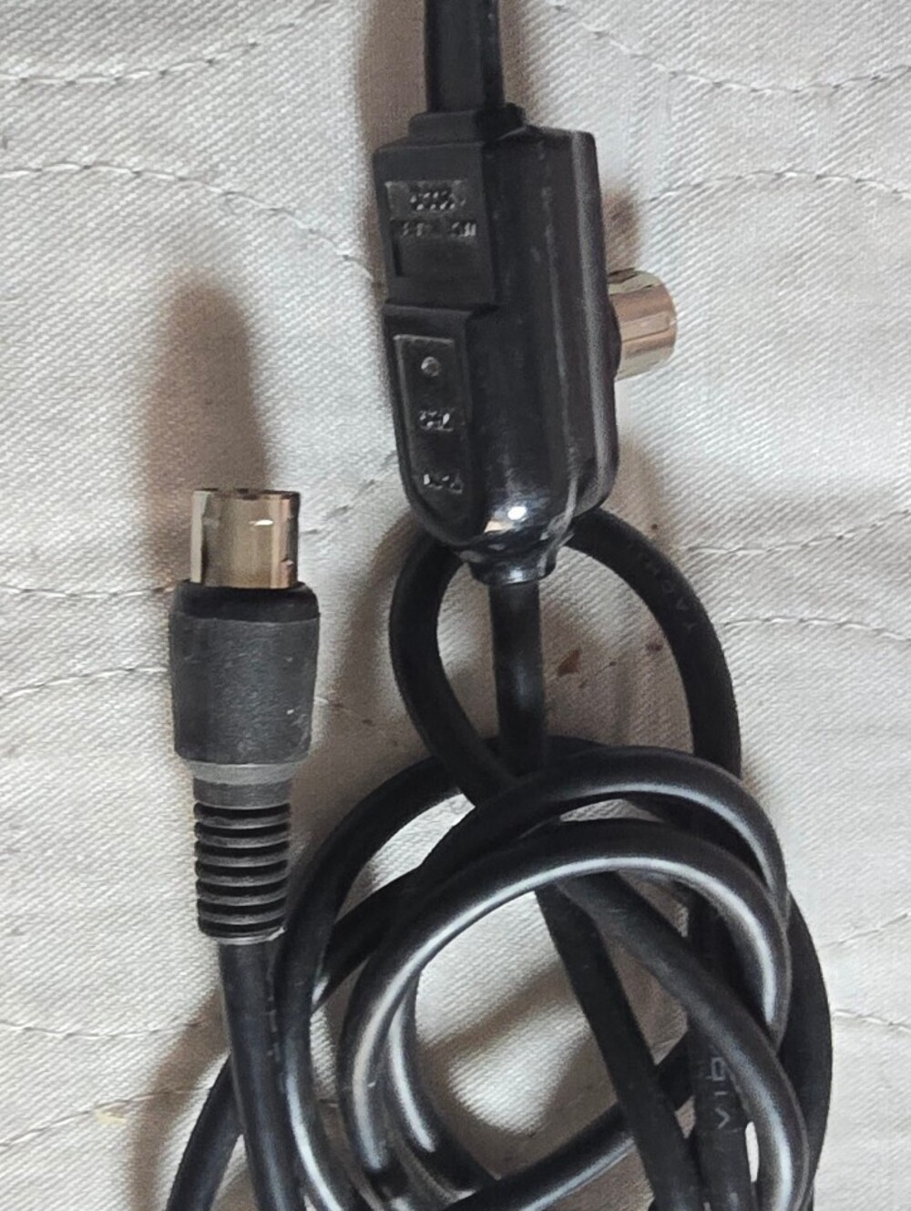 Vintage TV Antenna Cable Adapter with Dual Fork Connectors